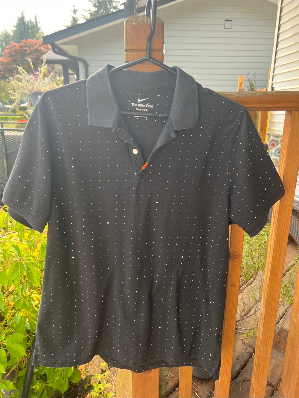 Nike Golf Space Dot Slim Polo Shirt Black White Polka